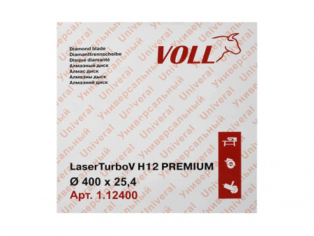 Алмазный диск Laser Turbo V Н12 PREMIUM VOLL 400 х 25.4 мм